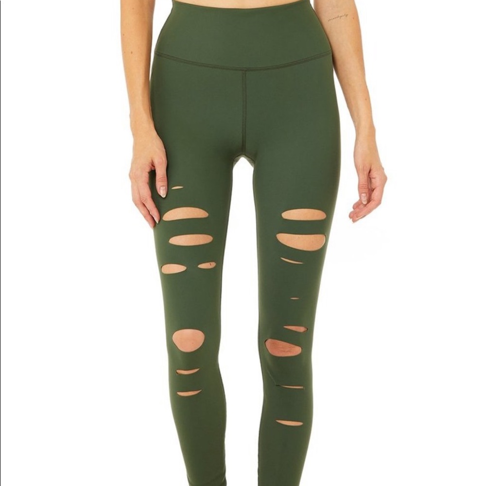Alo Yoga High Waist Ripped Warrior Leggings